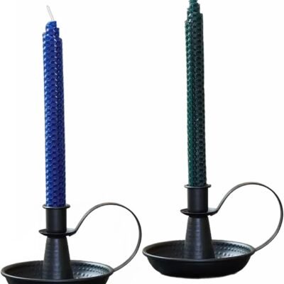 Retro Iron Taper Candle Holder,Black Candlestick Holders Candlelight Stand for Farmhouse Decor Home Wedding Party Table Decoration(2pcs)