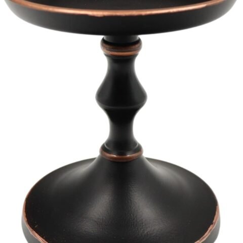 Aluminum Metal Decorative Pillar Candle Holder Antique Bronze for Candles or Display, 5” High - Ideal for Weddings, Parties, Events, Home Decor, Gifts, Elegant