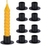 Black Metal Taper Candle Holders Set of 8, Short Iron Candlestick Holders for Anniversary Dinner Housewarming Room Decor Wedding