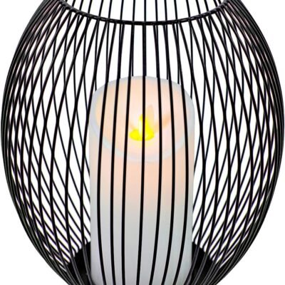 Large Metal Candle Holder - Outdoor Lanterns for Patio - Iron Candle Holder - Decorative Candle Holders for Pillar Candles - Table Candles Holders Decor - Iron Candle Stands - Candles Holder