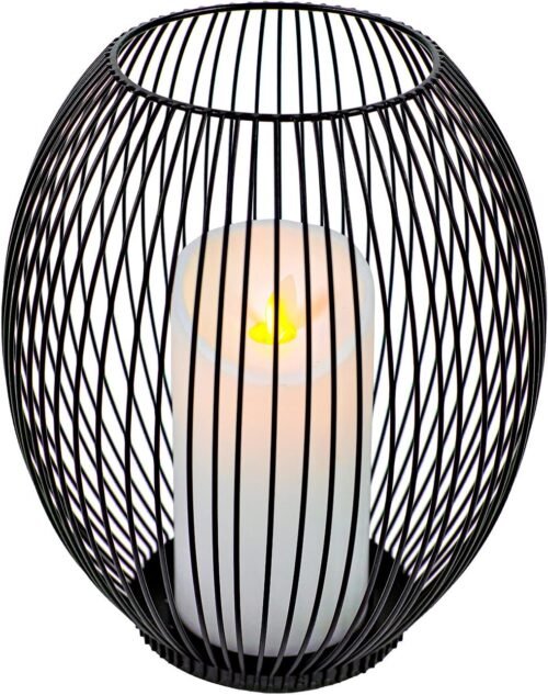 Large Metal Candle Holder - Outdoor Lanterns for Patio - Iron Candle Holder - Decorative Candle Holders for Pillar Candles - Table Candles Holders Decor - Iron Candle Stands - Candles Holder