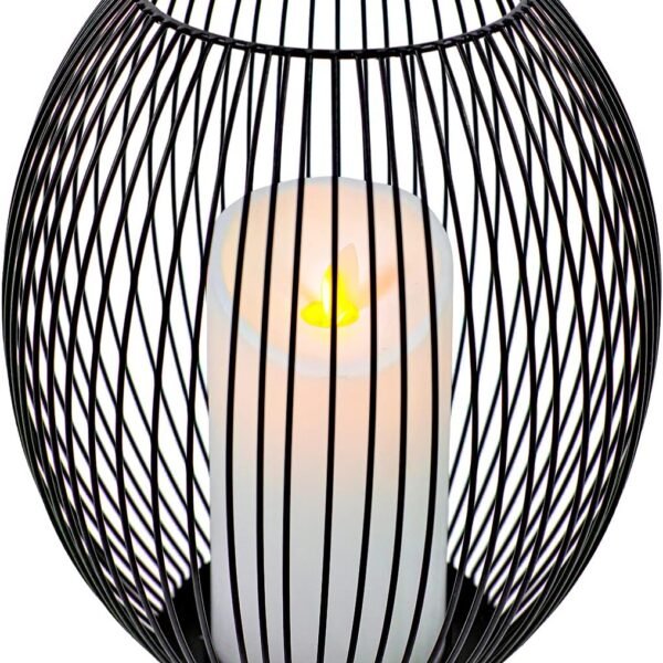 Large Metal Candle Holder - Outdoor Lanterns for Patio - Iron Candle Holder - Decorative Candle Holders for Pillar Candles - Table Candles Holders Decor - Iron Candle Stands - Candles Holder